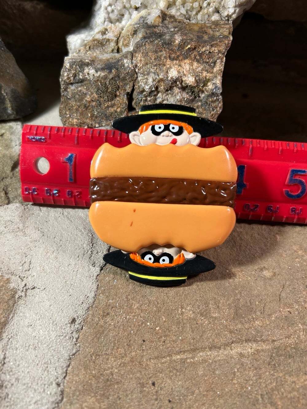 Vintage 1996 McDonald’s Fisher Price Hamburglar Magnet Slides Up/Down